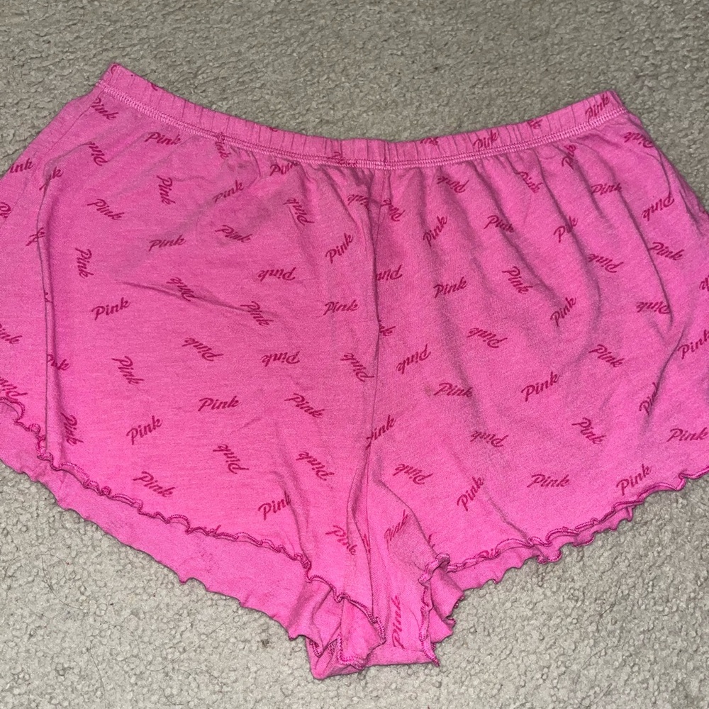 PINK Victoria's Secret Pink Logo Sleep Shorts Sz L